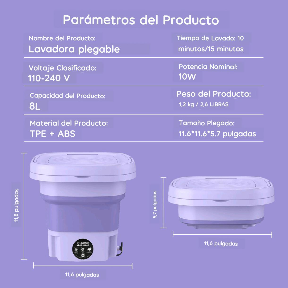 Mini lavadora y secadora plegable